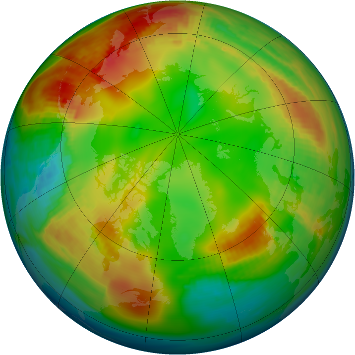 Arctic ozone map for 21 January 1980